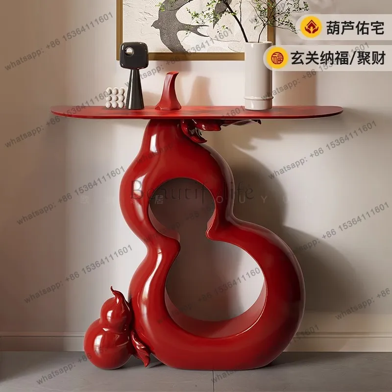 PJ entrance table art foyer against the wall Chinese end view table solid wood high-end