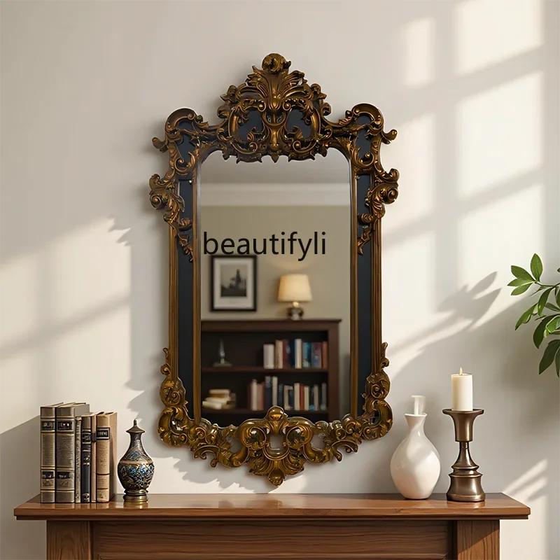 

American Style Living Room Fireplace Above Decorative Mirror European Style Dressing Bathroom Mirror