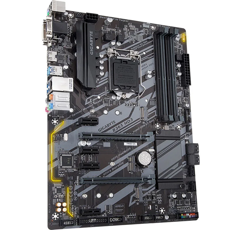 Gigabyte B365 HD3 motherboard, LGA1151 pin, supports 8-9th generation Intel Core, DDR4 memory slot, four-slot capacity, dual M.2