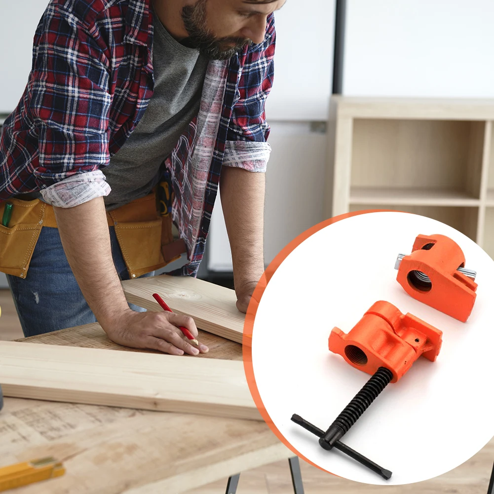 Juego de abrazaderas de tubo de pegado de madera de 3/4 pulgadas, abrazadera de empalme de tubería de agua, herramientas de abrazadera de tubo de liberación rápida, abrazadera de tubo de carpintería para proyectos de bricolaje