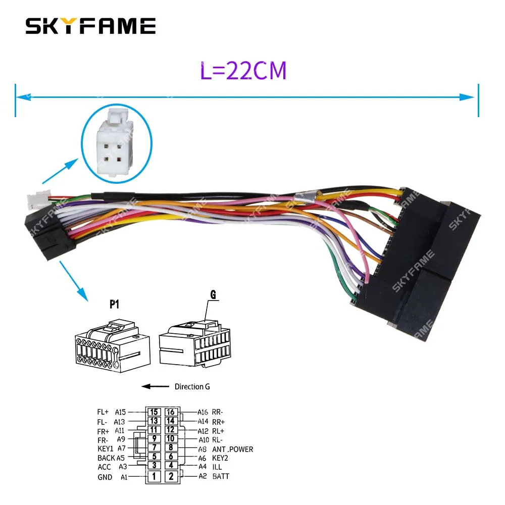 SKYFAME Car 16Pin Wire Harness Adapter Cable For Hyundai Sonata IX35 Tucson Elantra Kia Carens Sportage Sorento K2 K3 K4 K5 KX5