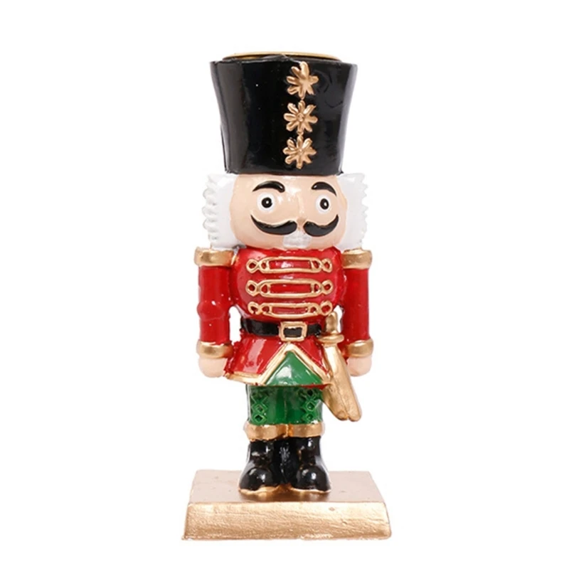 Weihnachtsdekoration, Nussknacker-Ornament, Nussknacker-Figuren aus Holz, Kerzenhalter