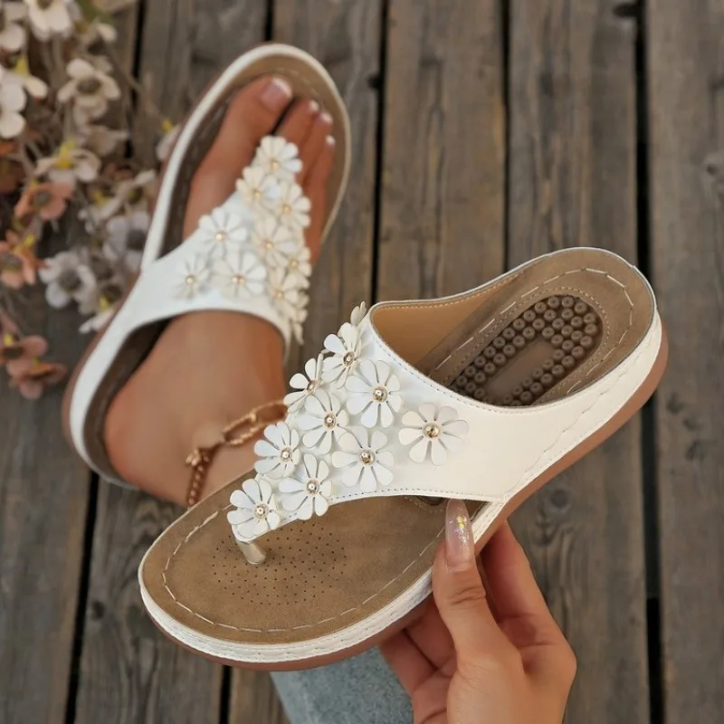 

Plus Size Shoes for Women 36-43 Summer Fashion Women Slip on Platform Wedge Non-slip Flats Sandals Casual Beach Slippers