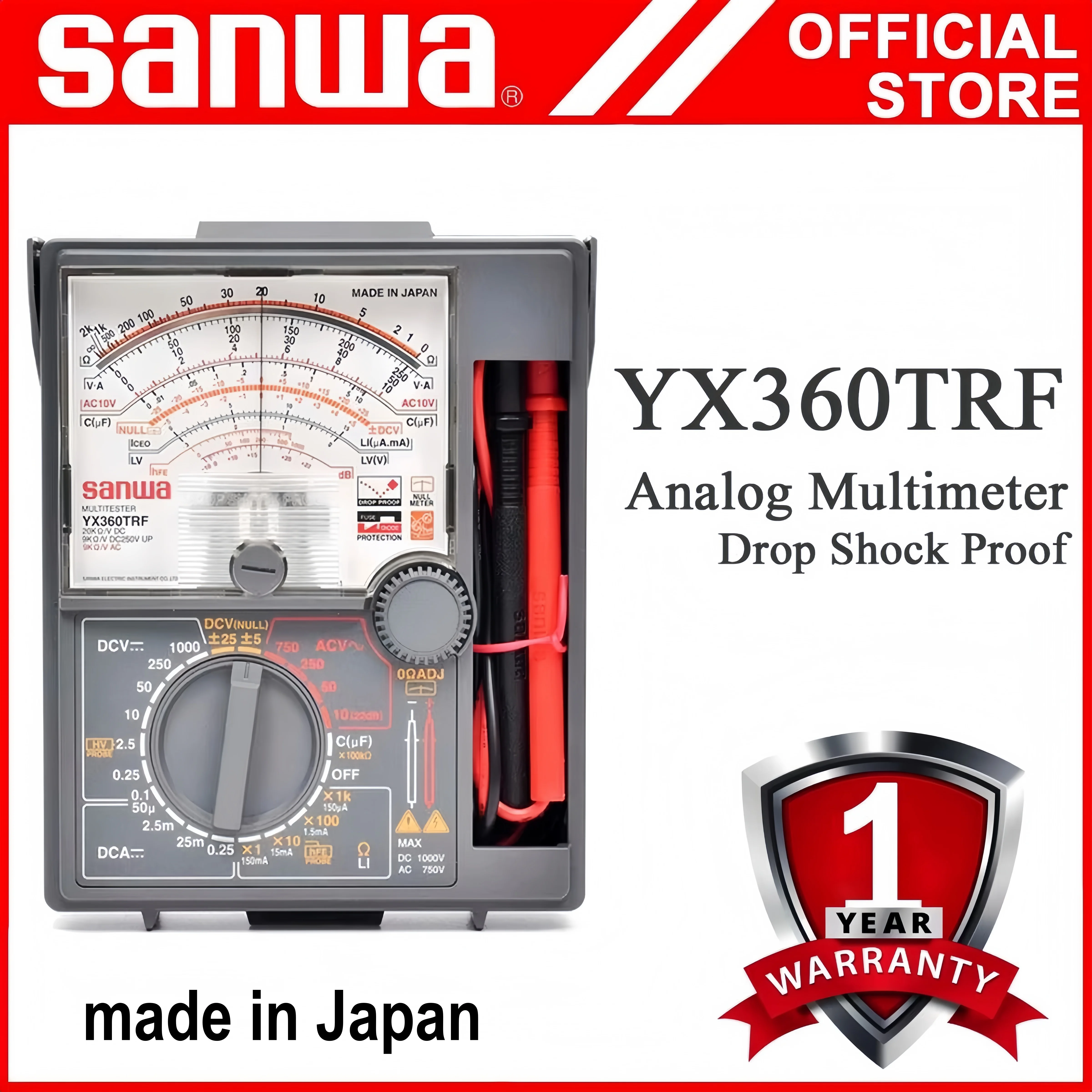 

Sanwa YX360TRF Anglog мультиметр, указатель, самый продаваемый мультиметр, нулевой центральный инструмент, измерение сопротивления 200 МОм