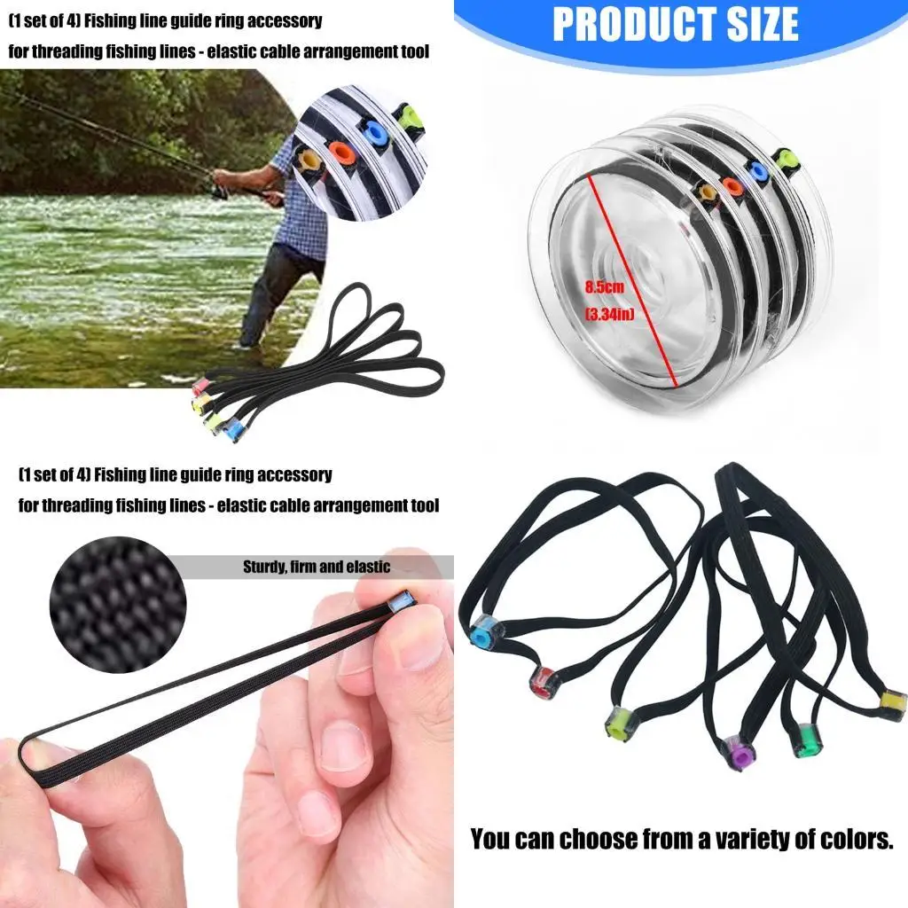 

Y1UC Tippet Spool Rings Tender Fly Fishing Leader Tippet Holder Elastic Line Tender