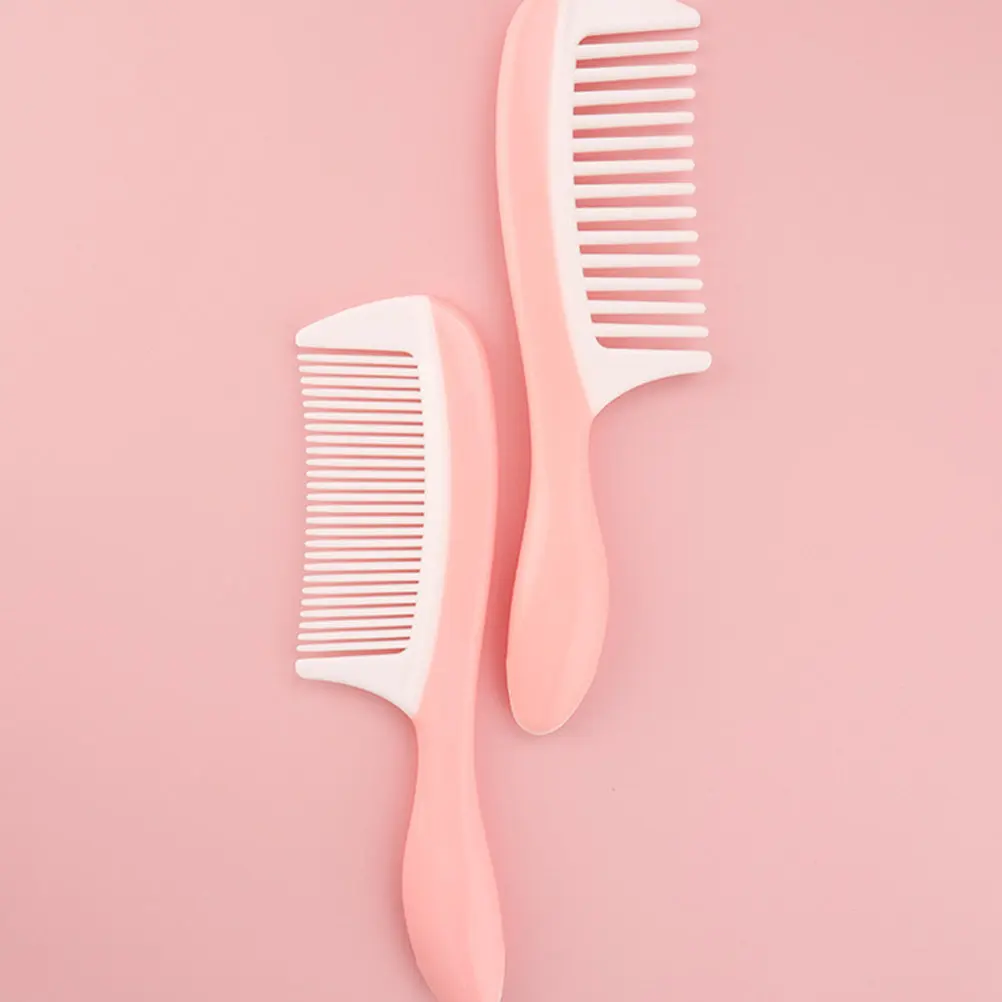2Pcs Wide Dense Teeth Hair Comb Smooth Detangle Hair Styling Comb Fine and Wide Tooth Plastic Combs Salon Tool