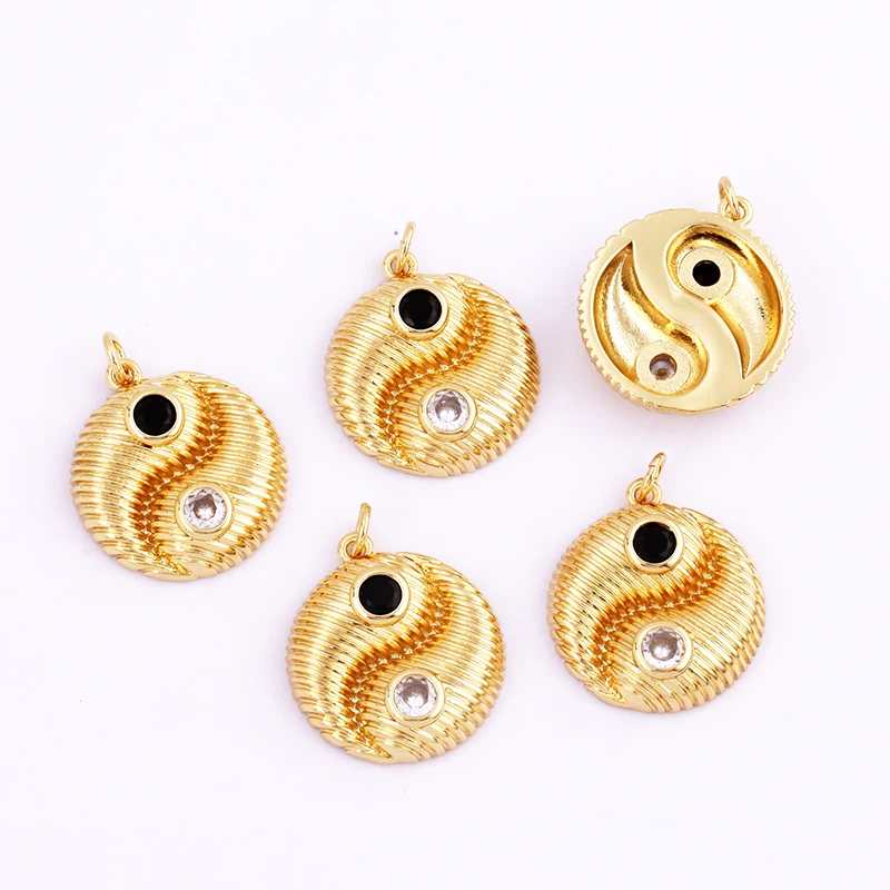 Trendy Rainbow Love Heart Happy Face Sun Charm Pendant,18K Gold Plated Zircon Necklace Bracelet For Handmade Jewelry Supply L21