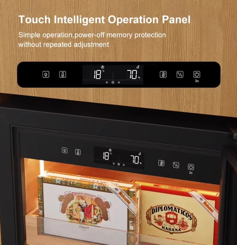 JiuFu-sistema único de humidificación para almacenamiento de cigarros, gabinete para cigarros, humidificador electrónico de madera de cedro