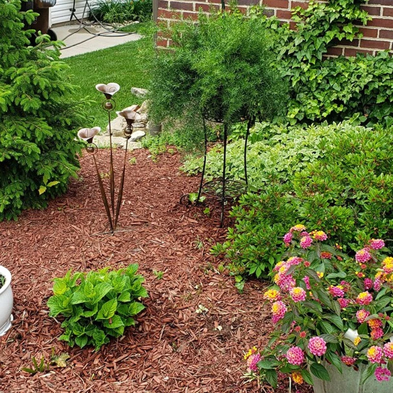 

Decorative Calla Lily Garden Stake with Bells Bronze Mental Flowers Plant Yard Art for Outdoor Lawn Ornament Home Garden