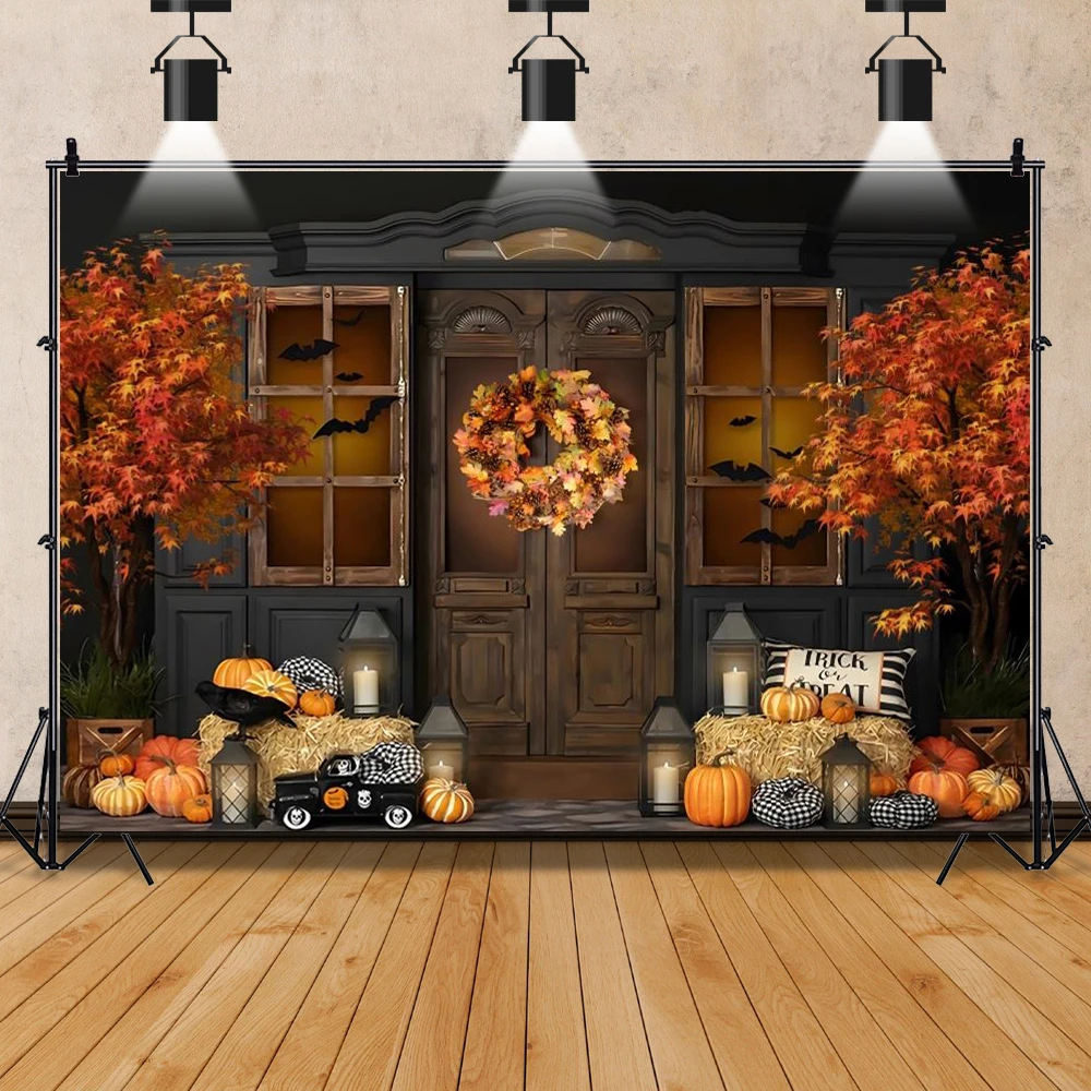 الخريف هالوين اليقطين مزرعة القش مشاهد التصوير خلفية الحصاد سيارة استحمام الطفل صورة التصوير خلفية التصوير الفوتوغرافي