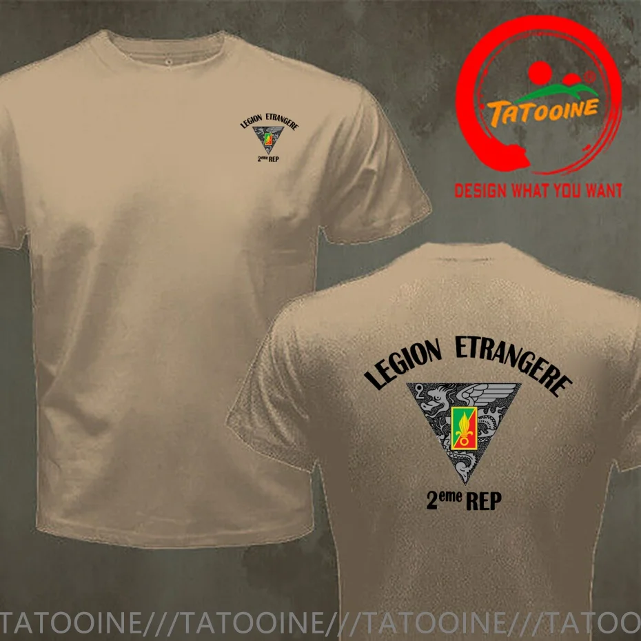 French Army Elite Units 2eme REP Foreign Parachute Regiments T Shirt Men Fashion Trendy Casual Clothing Stylish Tops Tee Shirt L