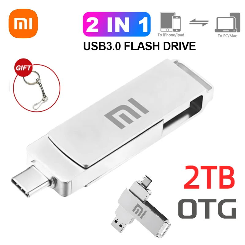 Xiaomi 2TB Pen Drive Type C USB 3.0 Flash Drive 1TB 512GB High Speed Metal C Type Pendrive Flash Disk C Disk Usb C Storage Drive