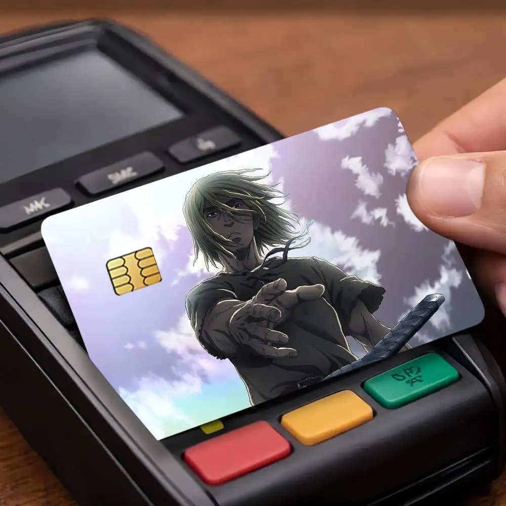 Anime Vinland Saga Credit Decorative Card Stickers Suitable For Bank Cards Metro Transit Anti-scratch Gift 4PCS