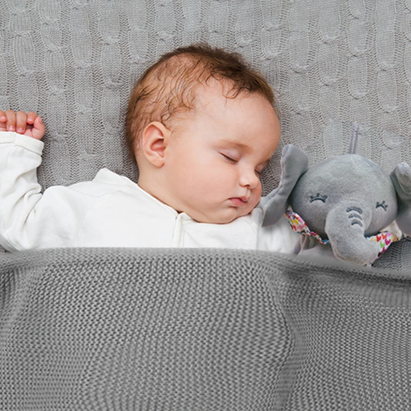 Couverture Personnalisée en Coton avec Nom Brodé pour Poussette, Douce et Respirante pour Bébé Garçon et Fille, 100x80cm