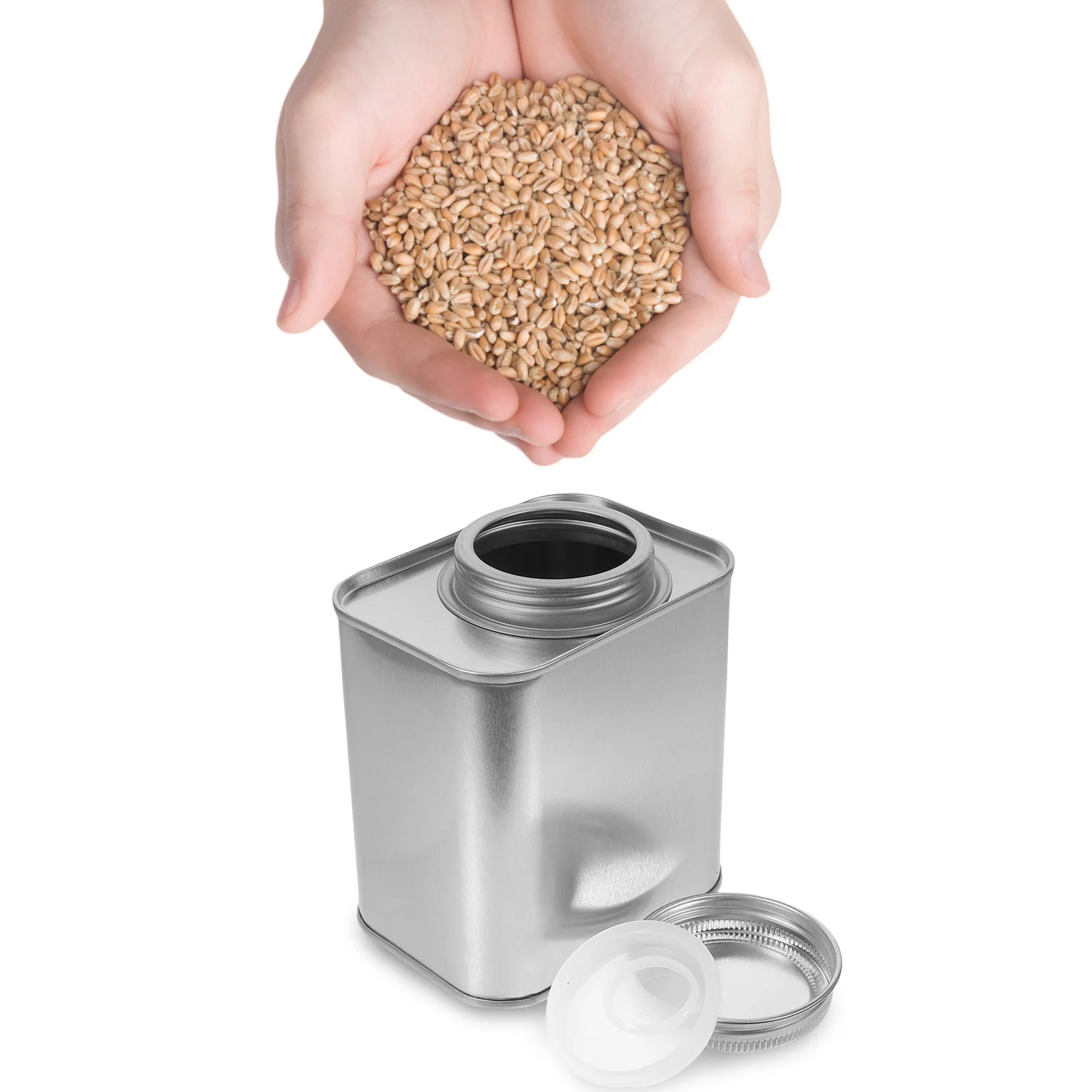 

4pcs Tinplate Canister Coffee Bean Storage Airtight Tea Sugar Container Leakproof Food-Grade Holder For Coffee Beans Tea Powder