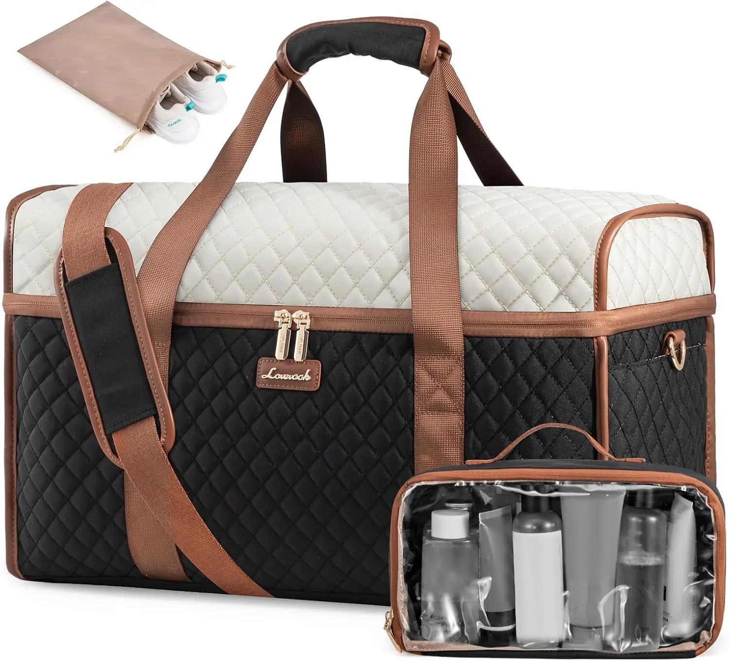 

Weekender Duffle Bag with Toiletry & Wet Pocket, Carry-On Size, 3-Piece Set for Travel