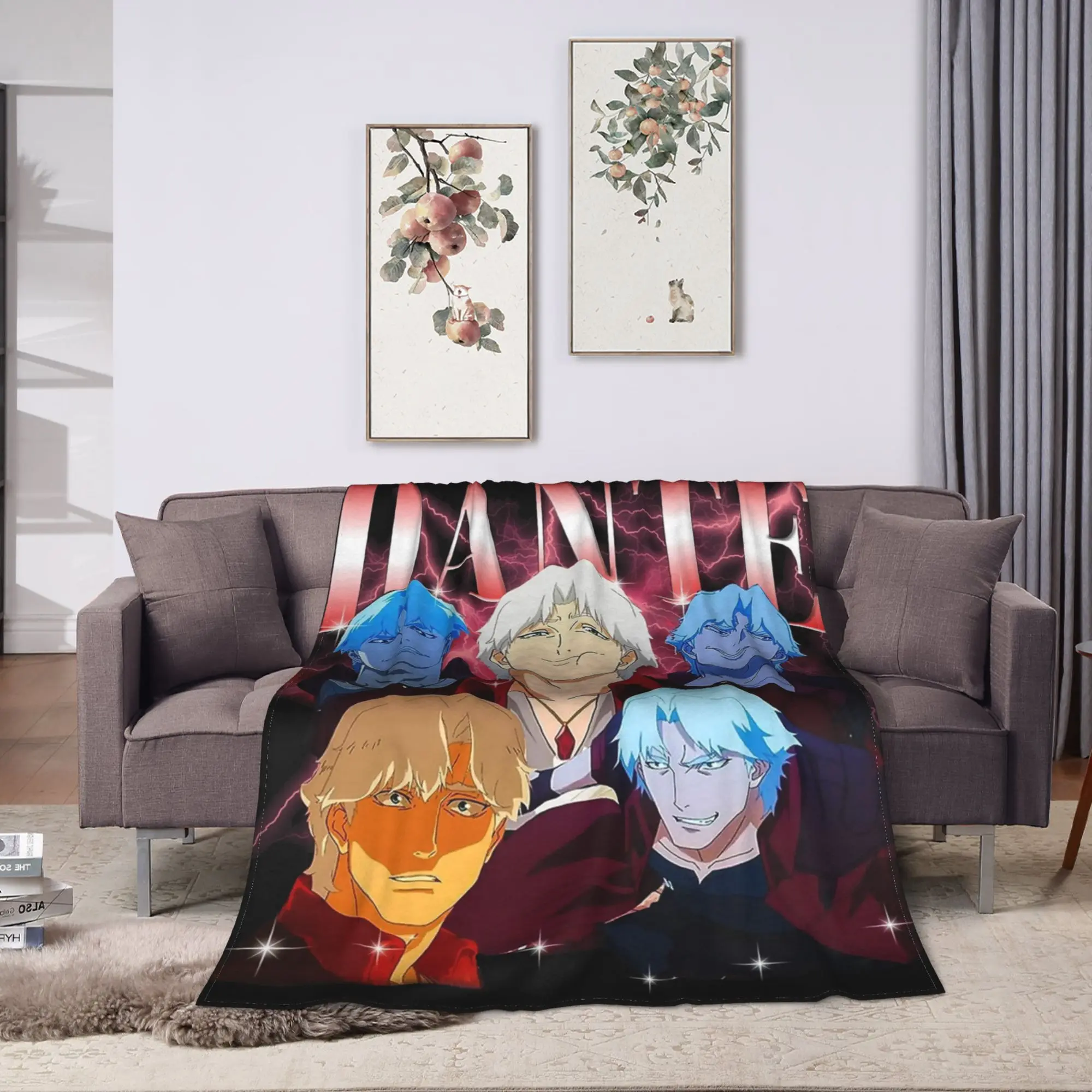 Dante Devil May Cry Bootleg Blanket Velvet Printed   Multifunction Warm Throw Blanket for Home Outdoor Plush Thin Quilt