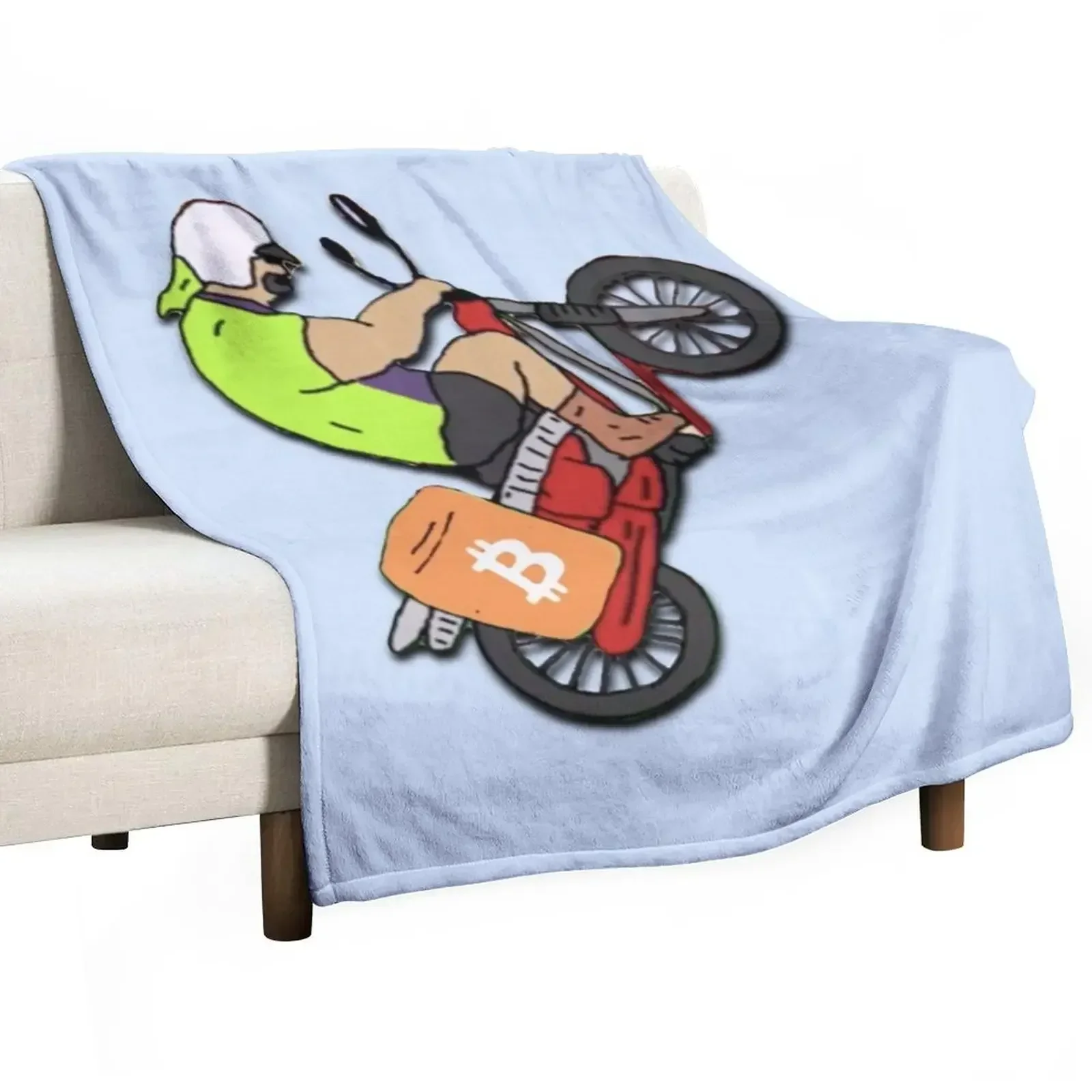 Mike Nolan Wheelie Throw Blanket Sofa cosplay anime Blankets