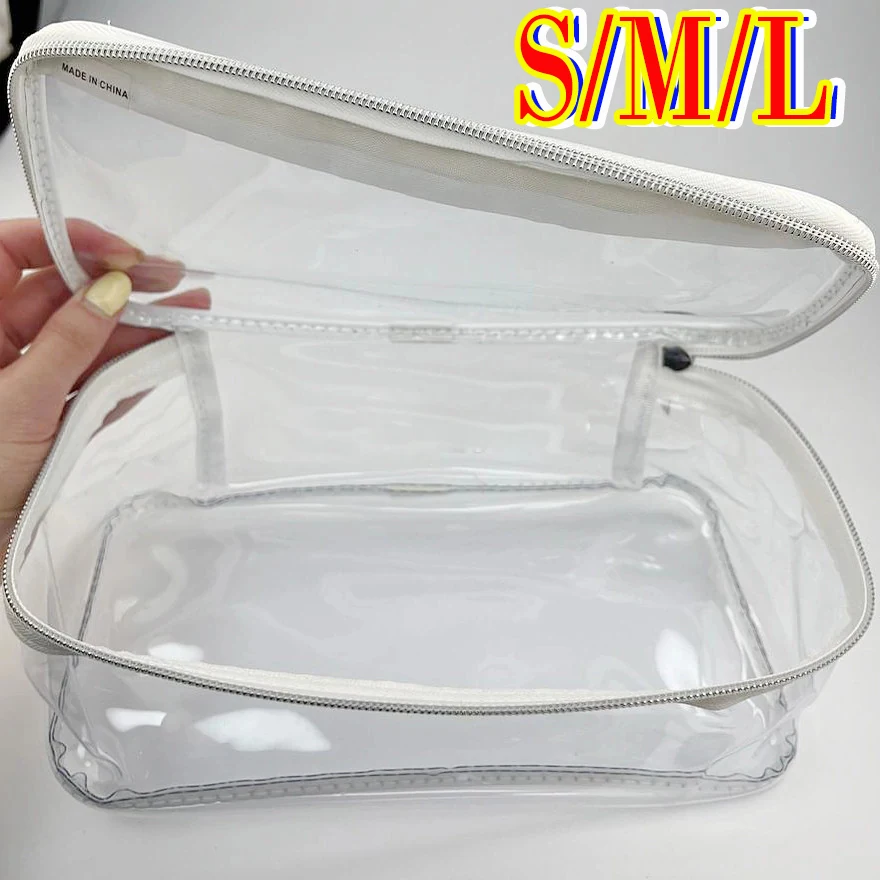 Transparent Waterproof PVC Makeup Bag Small Large Clear Cosmetic Bags Portable Travel Toiletry Wash Organizer Case Storage Pouch