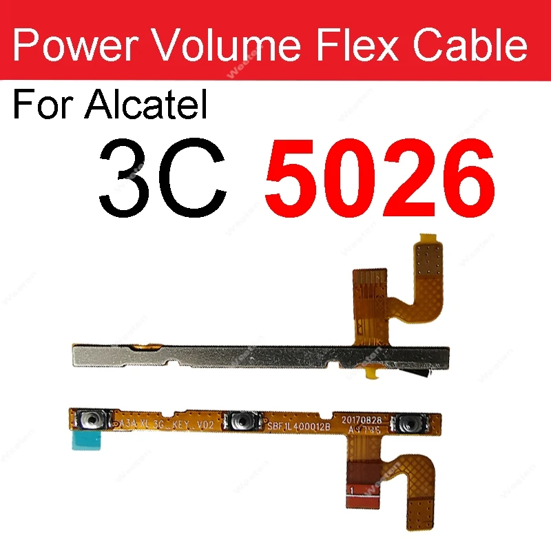 Power Volume Keys Flex Cable For Alcatel 3 5052 5053 5 5086 7 6062 3C 5026 3V 5099 3X 5058 1V 5001 5007 1S 5024 1SE 5030 1 5033