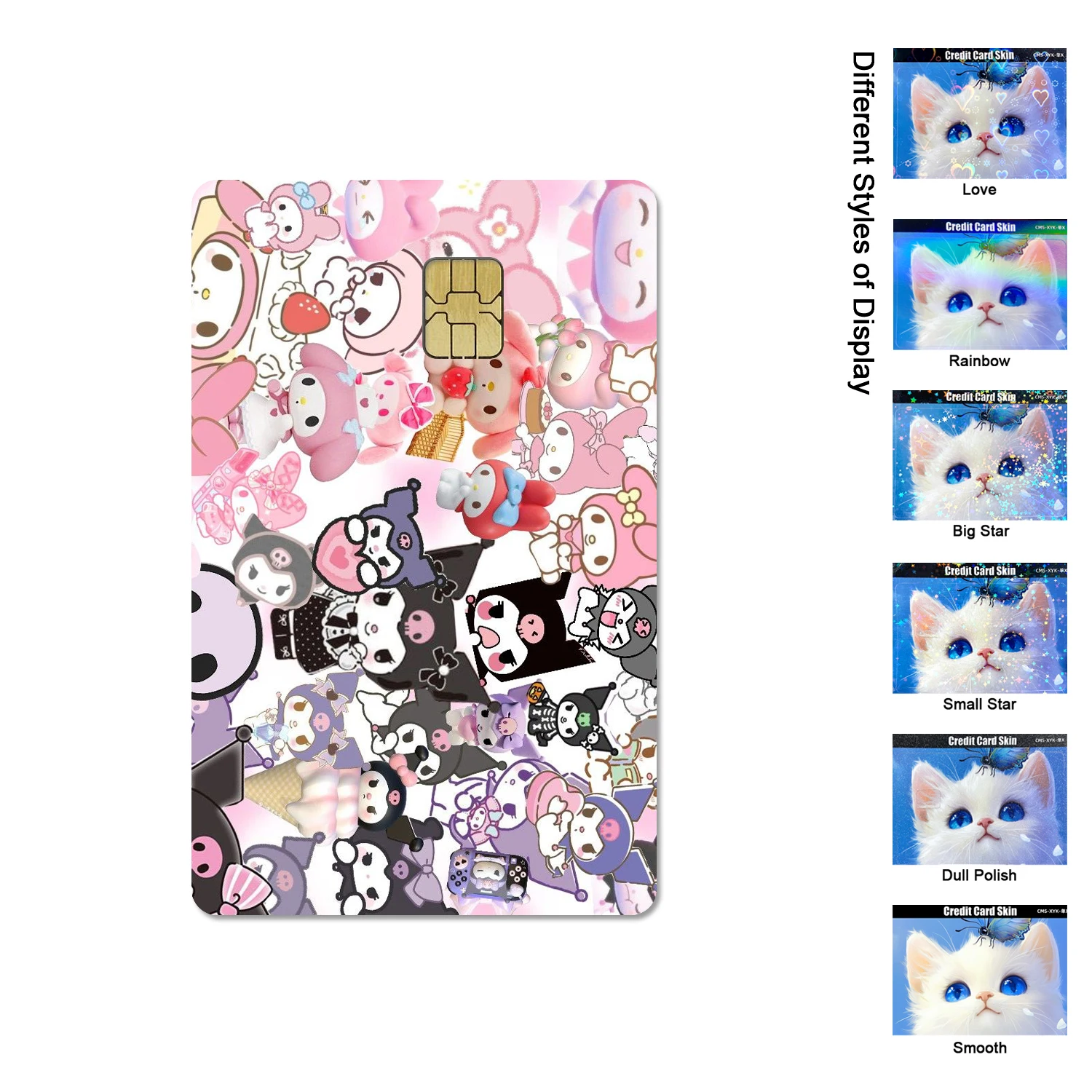 Sanrio Cartoon Animation Kawaii Kuromi 2.5D HD Matte PVC Aufkleber Film Band Haut für Kreditkarte Debitkarte Wasserdicht Sticke