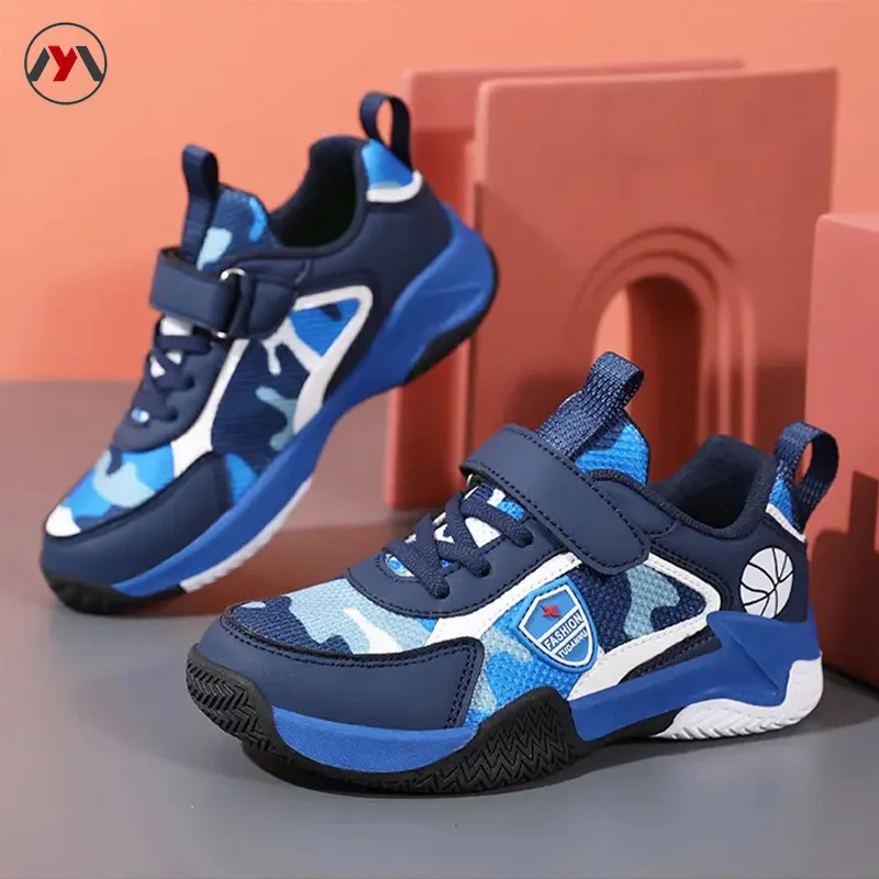 Zapatos Deportivos antideslizantes para niños, zapatillas de baloncesto resistentes al desgaste para exteriores, zapatos de goma para niños