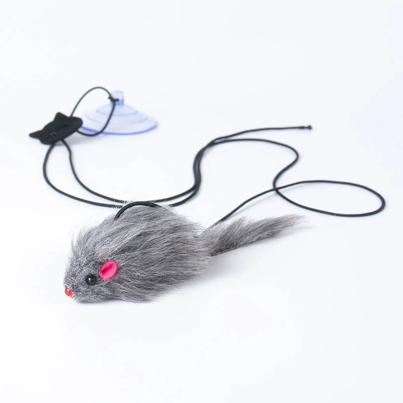 Cat Teaser Toy, Simulated Mice or Rabbits, Suction Cup or Metal Frame and Spring Rope, Exciting Playtime Adventures, Cat Toy
