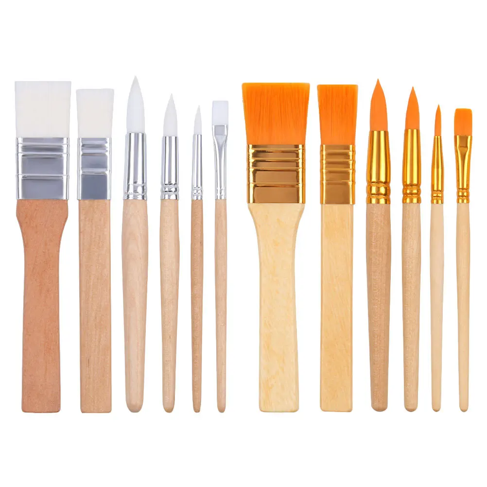 

12pcs 'S Paint Brushes Portable Watercolor Brush Set For Acrylic Painting Multi-Function Artist Tools Practice Drawing
