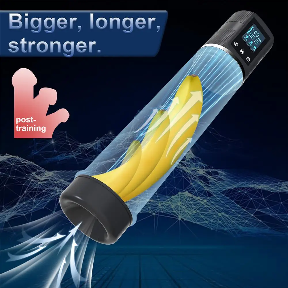 Bomba de vacío eléctrica para agrandar el pene, entrenador extensible, vibrador de succión, Vagina, coño, masturbador masculino, copa, Juguetes sexuales para adultos para hombres