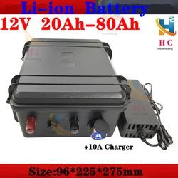 batterie lithium 12v li-ion battery 50AH 60AH 70AH 80AH for trolling motor boat propeller+10A Charger