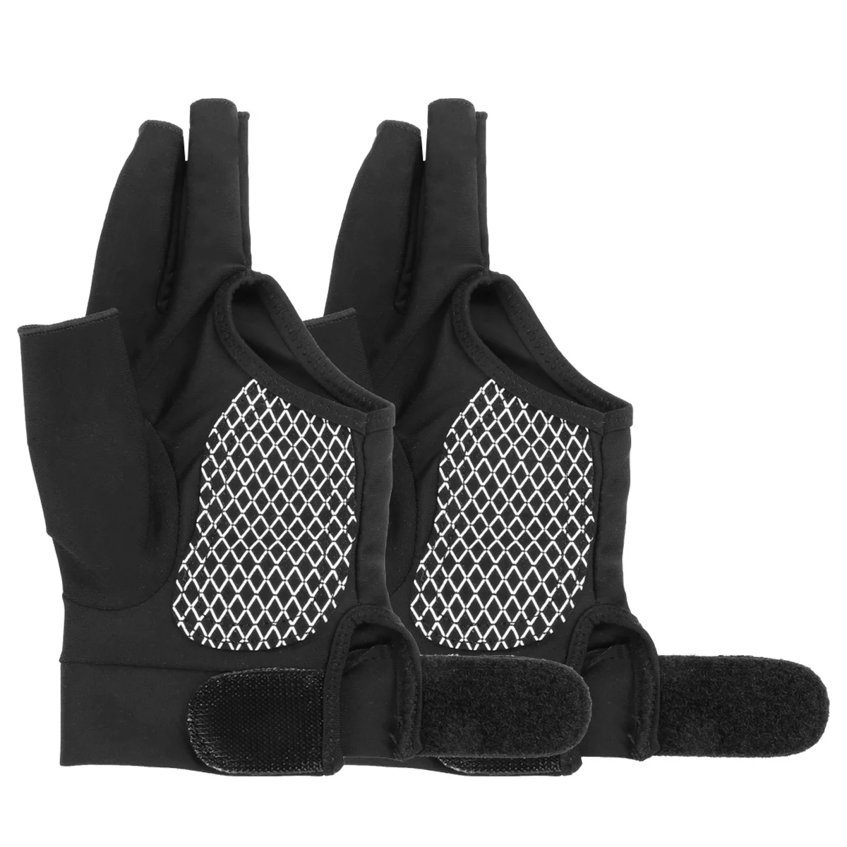 

High Elastic Black 3 Finger Billiards Glove Breathable Anti-Slip Snooker Cue Glove Lightweight Comfortable Fit Size L
