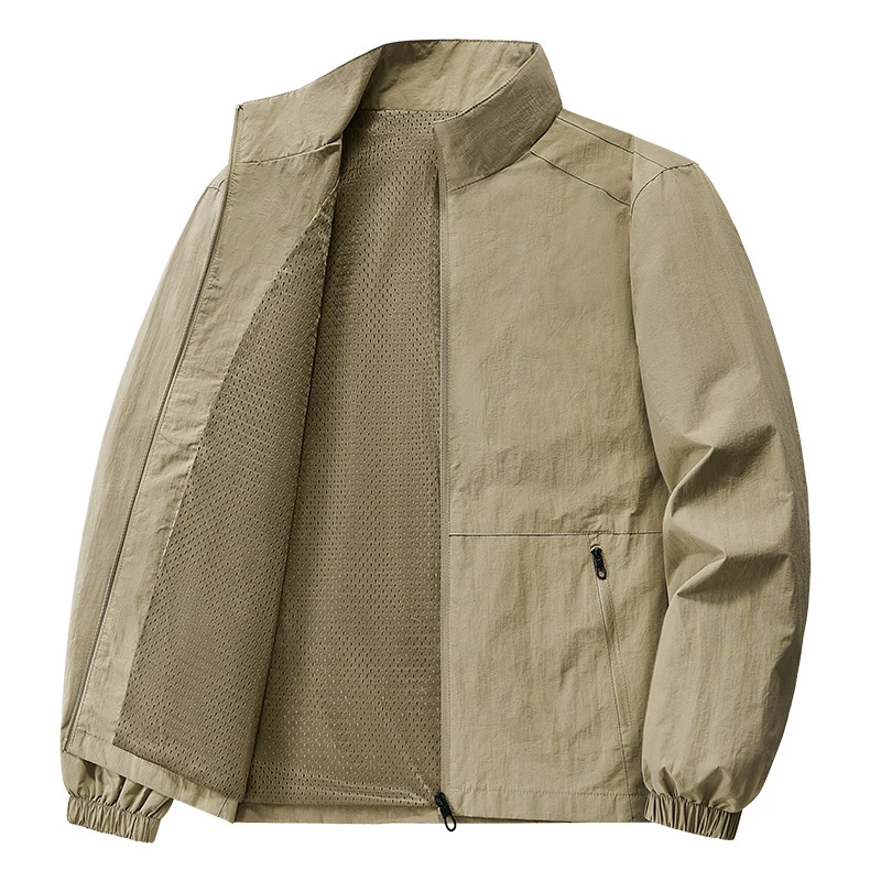 Spring Summer Men Quick Dry Hiking Jacket Outdoor Men Sports Climbing Breathable Coats Men Windbreaker Zipper Jackets Clothing