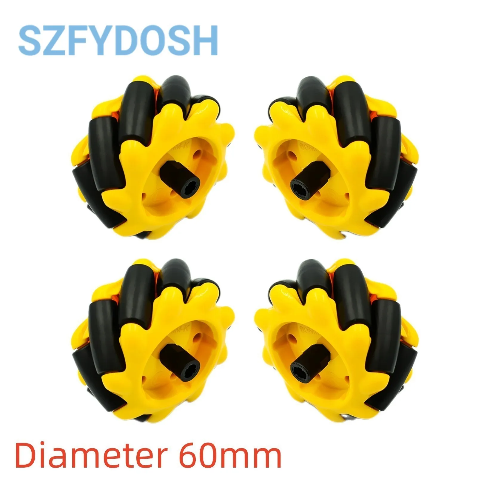 4pcs/lot 48mm 60mm 80mm 97mm High Hardness Plastic Mecanum Wheel Omni-Directional for TT Motor Smart Robot Car with 6mm hubs