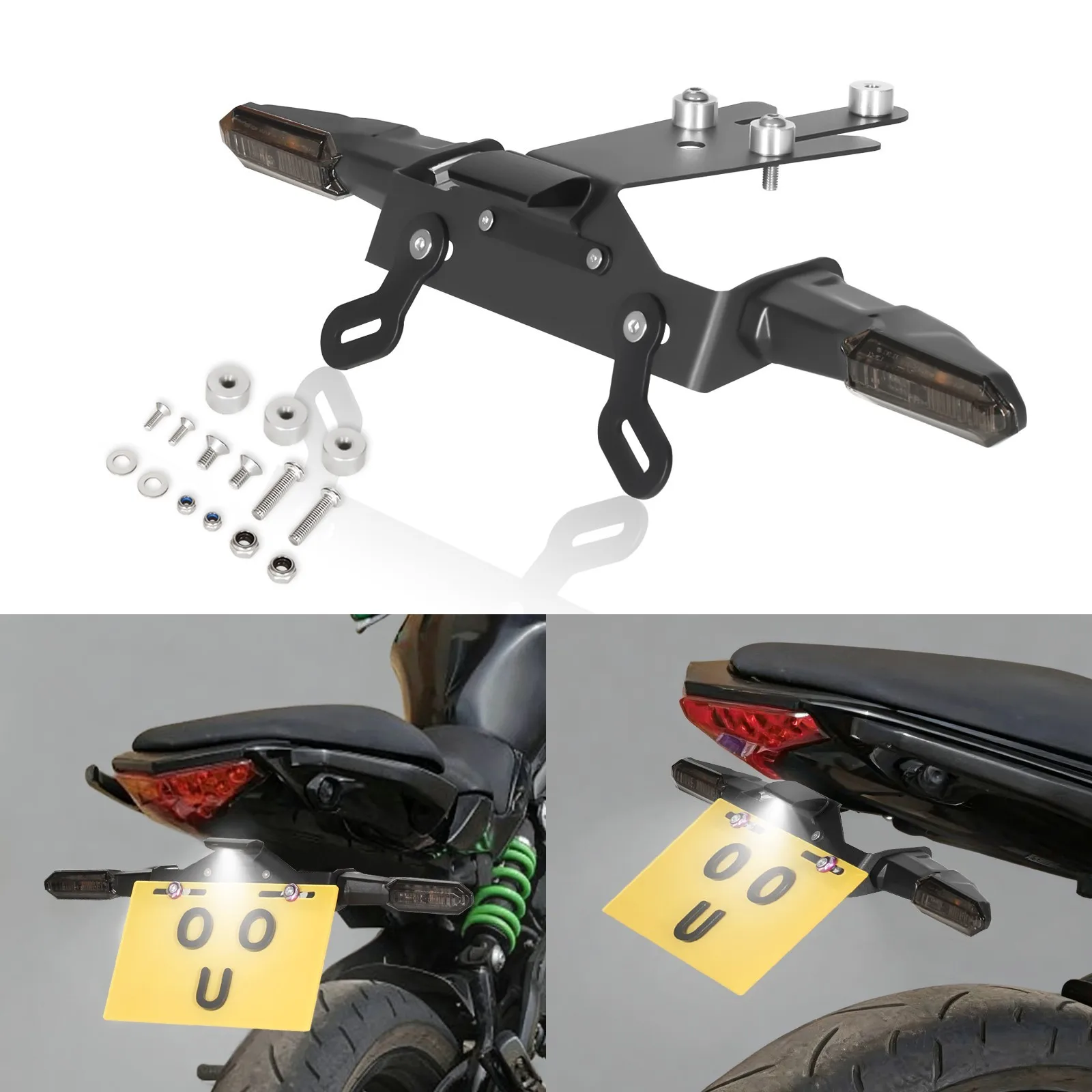 

For KAWASAKI ER6N ER6F Accesorios Moto License Light/Numbe Plate Light NINJA 650 Fender Eliminator Tail Tidy LED Turn Signal