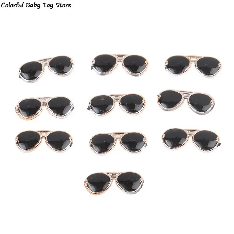 10Pcs Mini Sunglasses Flatback Resin DIY Decor Play Toys for Dolls Accessories