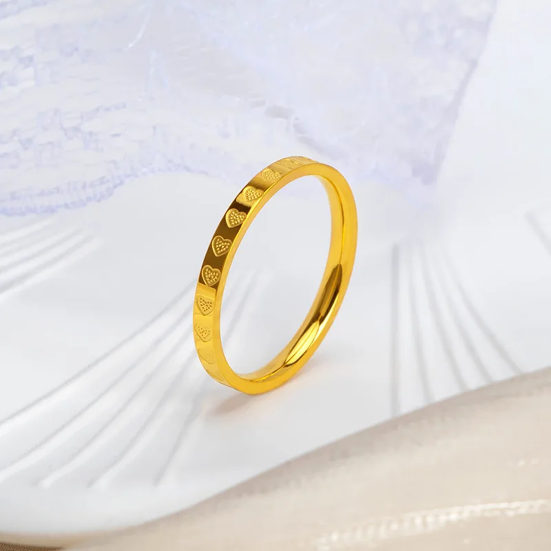 2mm Stainless Steel 18K Gold Plated Color Knuckle Rings For Lady Minimalist Gold Rings For Women Wedding Jewelry New anillos