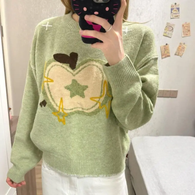 

Свитер Mori с круглым вырезом, осень-зима 2021, новая корейская модная одежда, узкий теплый пуловер, вязаный пуловер Femme