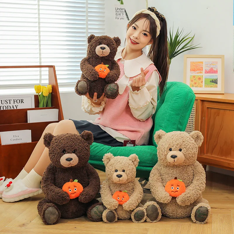

NEW Orange Bear Doll Plush Toys Sitting Style Teddy Bear Teddy Bear Children Gift Female Kawaii Cute