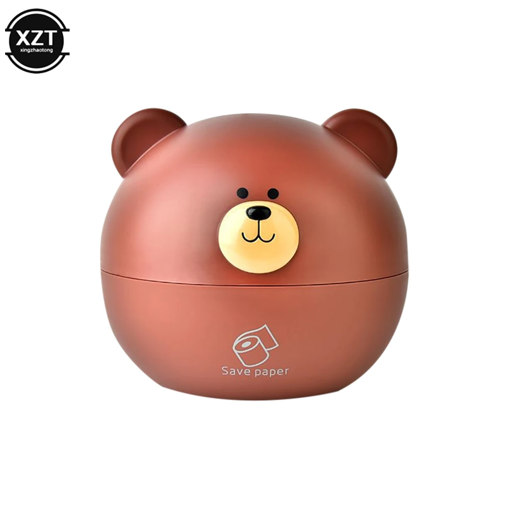 Cute Bear Tissue Box Nordic Roll Paper Pumping Paper Storage Round Container Towel Napkin Holder Remote Control Living Room