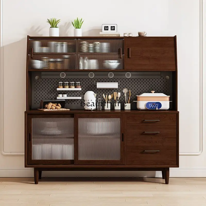 

Medieval solid wood dining side cabinet integrated wall locker modern simple living room locker