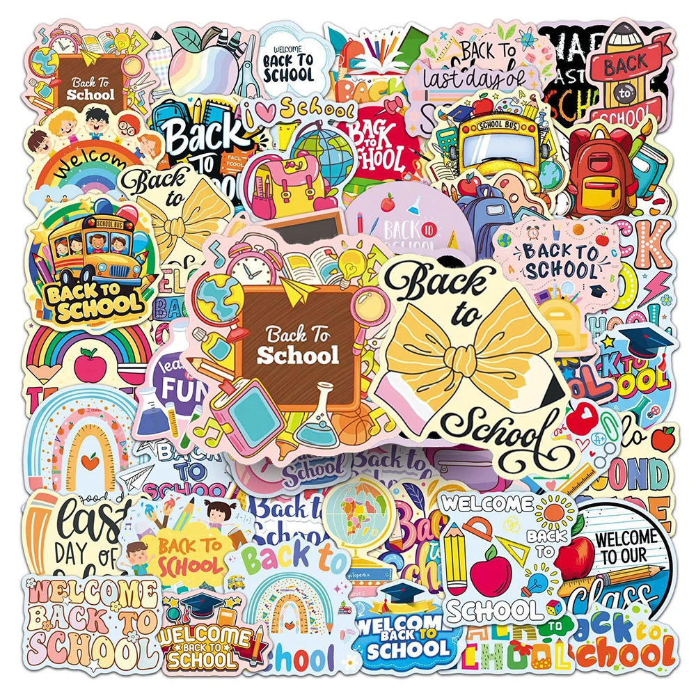 

10/30/50pcs Cute Cartoon Back To School Graffiti Stickers Funny Decals for Kid Toys DIY Suitcase Guitar Phone Waterproof Sticker