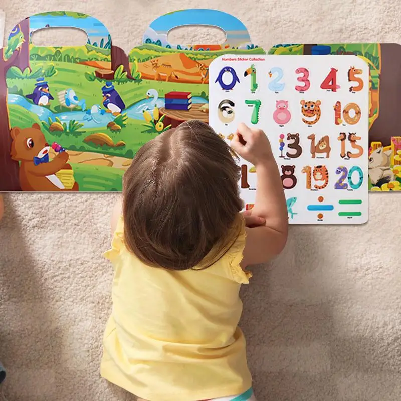 الأطفال التعليمية DIY لعبة قابلة لإعادة الاستخدام ملصق كتاب الإدراك التعلم ملصق حزمة لغز مجموعة للأطفال بنين بنات اللعب الهدايا