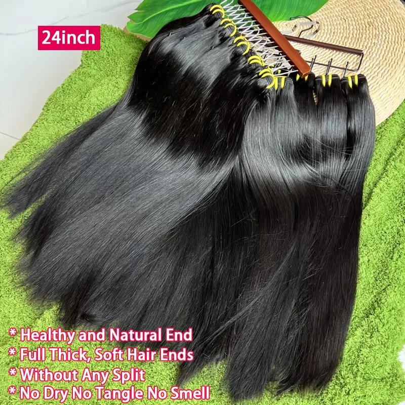 16A Vietnamese Raw Hair Bone Straight Bundles 100% Unprocessed Human Hair Extensions Double Weft 10-36Inch Natural Color #1B