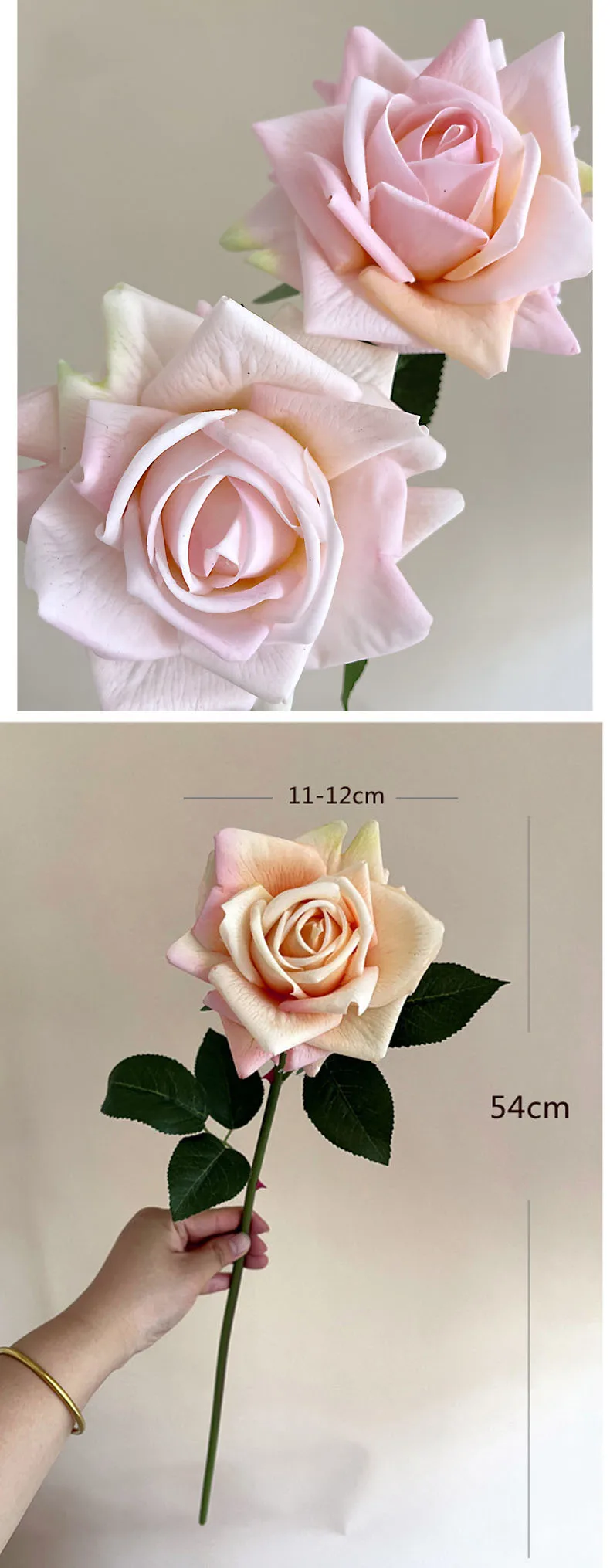 4 Stück Feuchtigkeitsspendende Künstliche Rosenblumen, Echt Aussehende Rosen, Hochzeitsdekoration, Blumenstrauß, Partydekoration, Heimdekoration, Foto-Requisiten – Detail 3