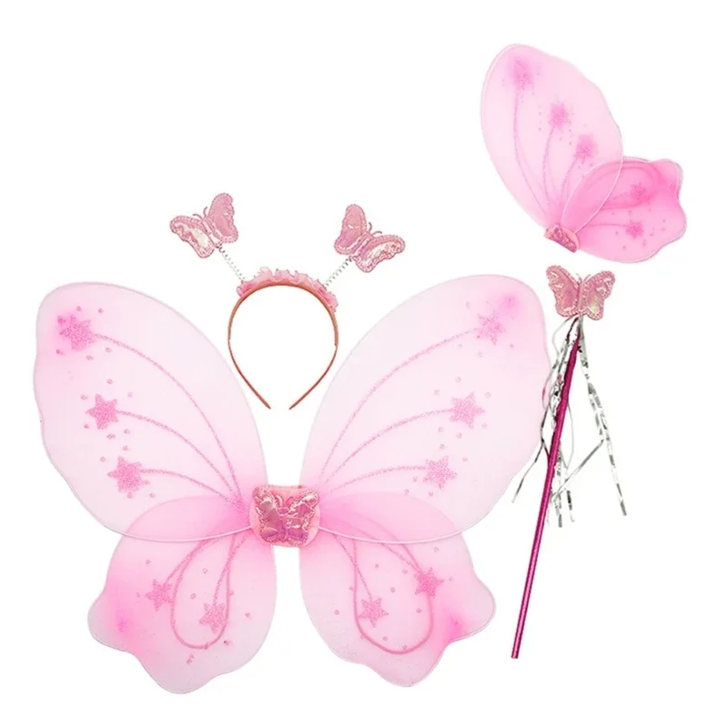 Disfraz de actuación de mariposa, Hada, alas de Ángel, vestido divertido, ala de mariposa, disfraces brillantes, accesorios de cosplay de Halloween