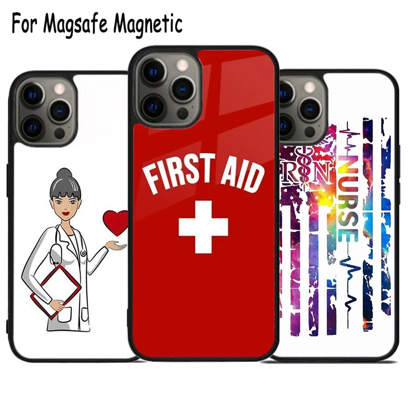 Nursing Life Wireless Charge Magsafe Phone Case For iPhone 15 16 14 13 11 12 Pro Max Plus Magnetic Bumper Cover