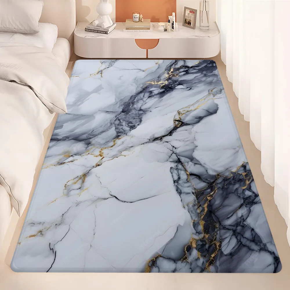 Marble Floor Mat Retro Multiple Choice Living Room Kitchen Rug Non-Slip Modern Home Decor