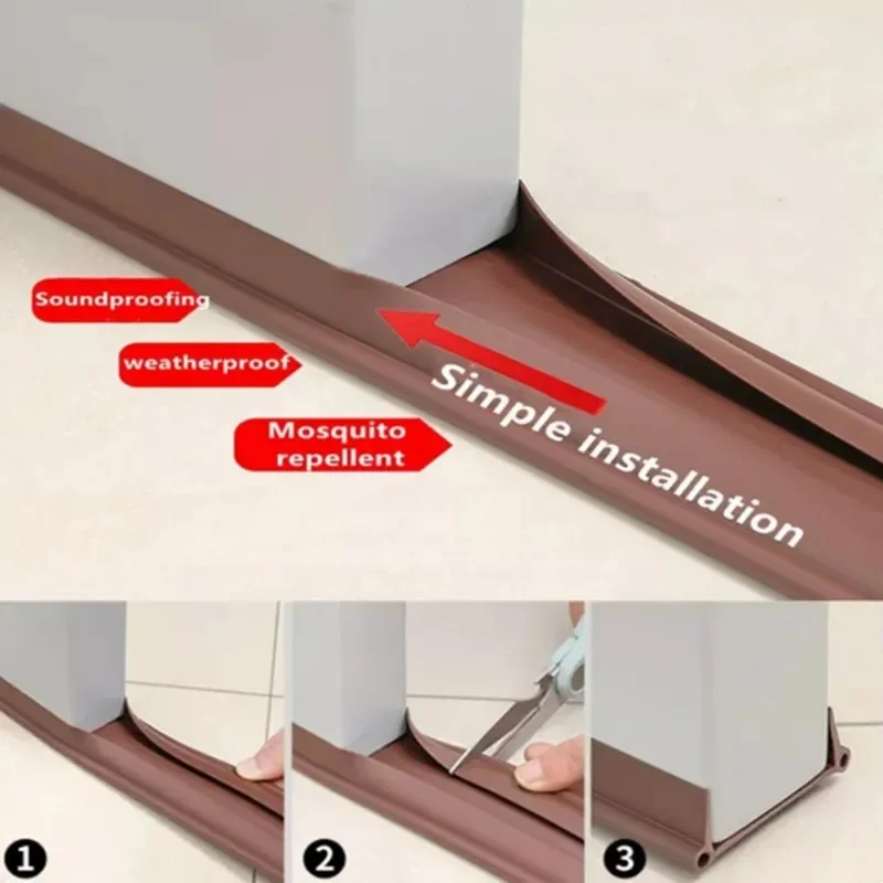 Flexibler Zugluftstopper aus PVC unter der Tür, Dichtungsstreifen unten, Dichtungsstreifen, dickerer Anti-Kälte-Lückenblocker, Dichtungsdichtungsstreifen