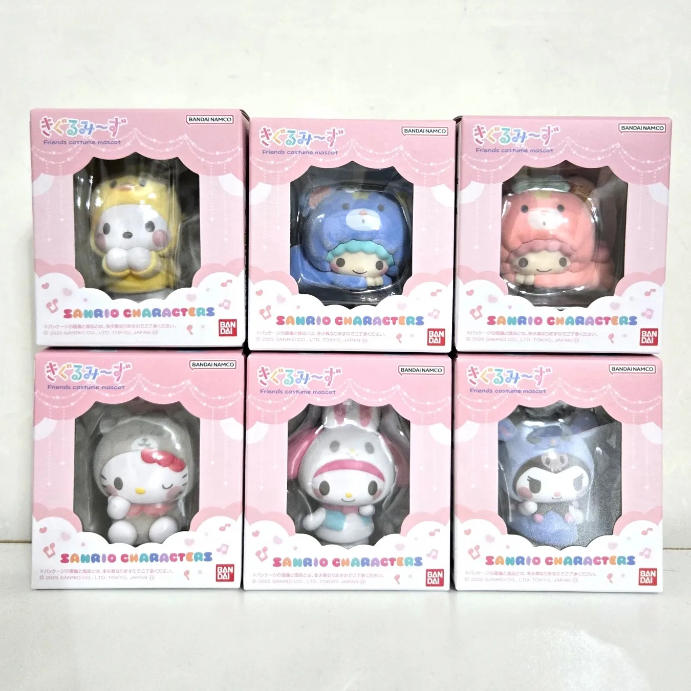 

Bandai Shokugan натуральная 6 шт. друзья Sanrio персонажи Kuromi игрушки для детей подарок Коллекционная модель украшения