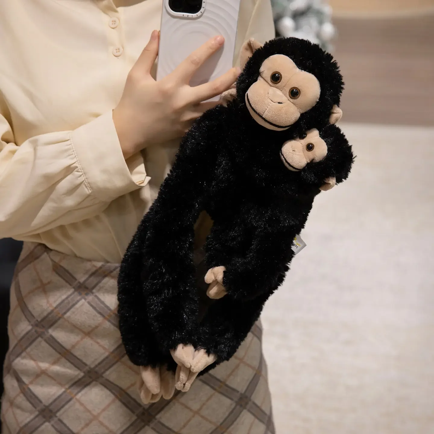 Creative Hanging Animal Plush Toys Lifelike Monkey Sloth Orangutan Doll Warm Mom-Child Hugging Doll Cuddly Home Decor Kid Gift